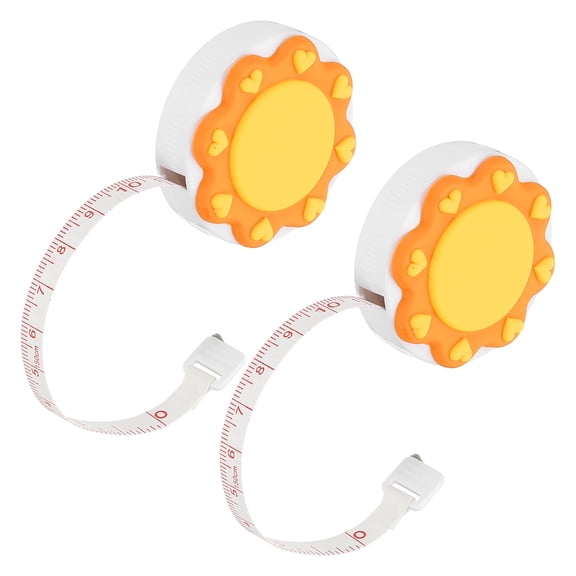 Uxcell Soft Tape Measure, 2 Pcs 60 Inch / 150 cm Double Side Metric Measuring Tape for Body Measurements, Blue, Flower