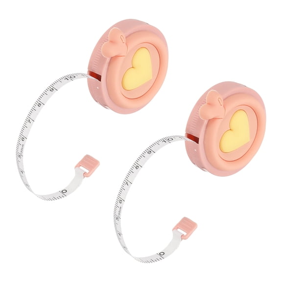 Uxcell Soft Tape Measure, 2 Pcs 60 Inch / 150 cm Double Side Metric Measuring Tape for Body Measurements, Blue, Heart