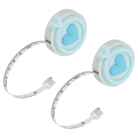 Uxcell Soft Tape Measure, 2 Pcs 60 Inch / 150 cm Double Side Metric Measuring Tape for Body Measurements, Green, Heart
