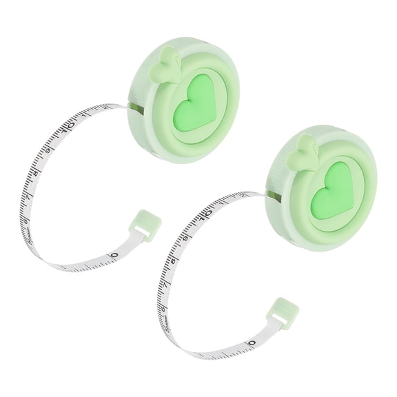 Uxcell Soft Tape Measure, 2 Pcs 60 Inch / 150 cm Double Side Metric Measuring Tape for Body Measurements, Orange, Heart