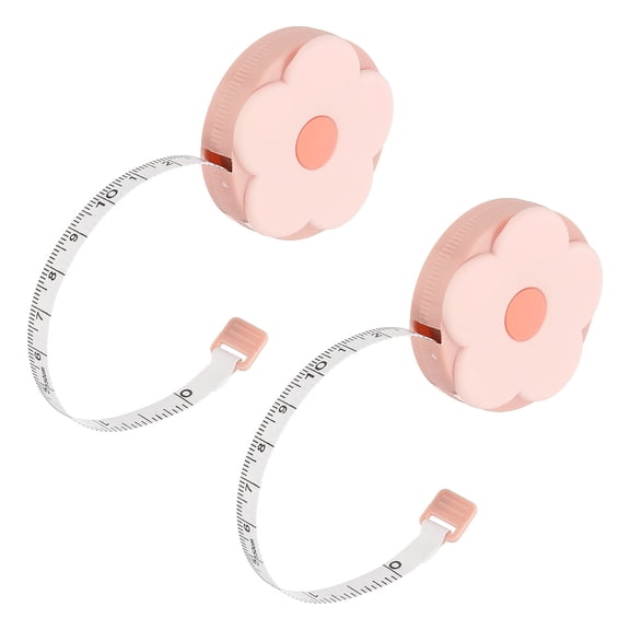 Uxcell Soft Tape Measure, 2 Pcs 60 Inch / 150 cm Double Side Metric Measuring Tape for Body Measurements, Pink Blue, Sun