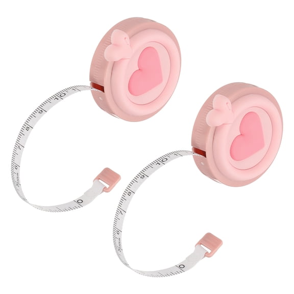 Uxcell Soft Tape Measure, 2 Pcs 60 Inch / 150 cm Double Side Metric Measuring Tape for Body Measurements, Pink, Flower