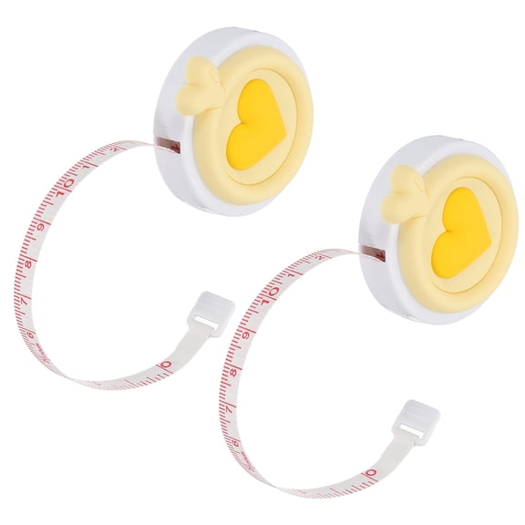 Uxcell Soft Tape Measure, 2 Pcs 60 Inch / 150 cm Double Side Metric Measuring Tape for Body Measurements, Pink, Heart