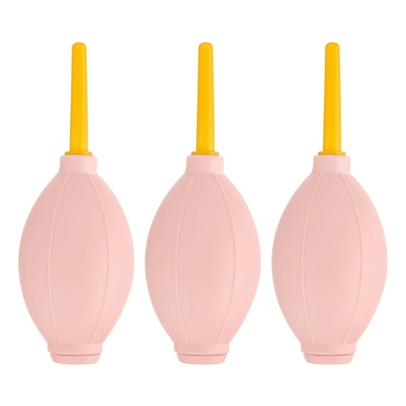 Uxcell Soft Tip Air Blower Dust Blaster, 3 Pcs Rubber Bulb Air Pump Dust Blower Cleaner Cameras Lens Cleaning Tool with Long Nozzle for Camera Lens Computer Keyboard, Pink/Yellow