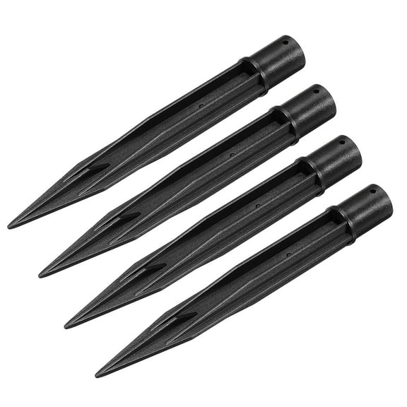 Uxcell Light Spikes, 150mm Ground Stakes for Garden Pathway Landscape Lamps, ABS Plastic Black, 4Pcs