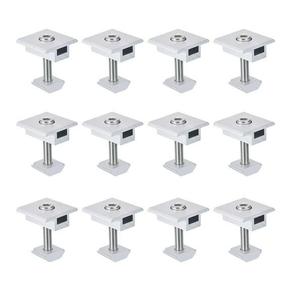 Uxcell Solar Panel Middle Clamps 35mm Aluminium for Solar Rail Mounting System Install Hardware 12 Pcs