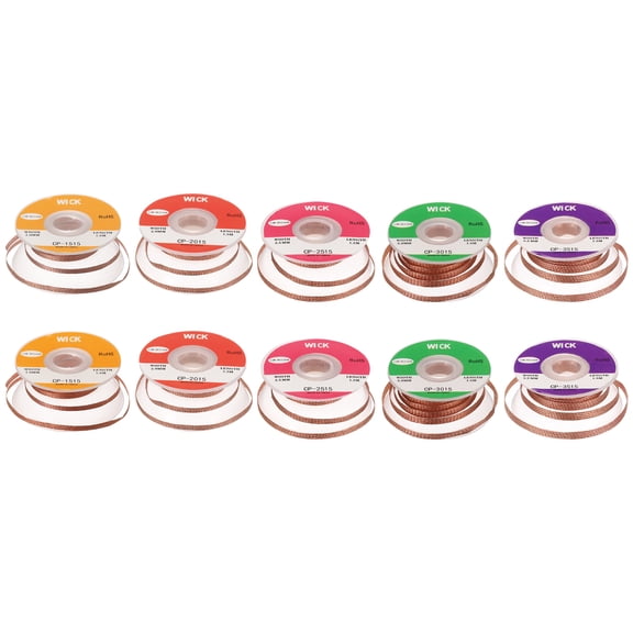 Uxcell Solder Wick Braid No-Clean Desoldering Wick Braid 0.06/0.08/0.1/0.12/0.14 Inch Width 5 Feet Length for Remove the Solder Electrical Components 1 Set