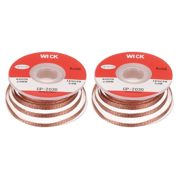 Uxcell Solder Wick Braid No-Clean Desoldering Wick Braid for Remove the Solder Electrical Components 0.08 Inch x 10 Feet