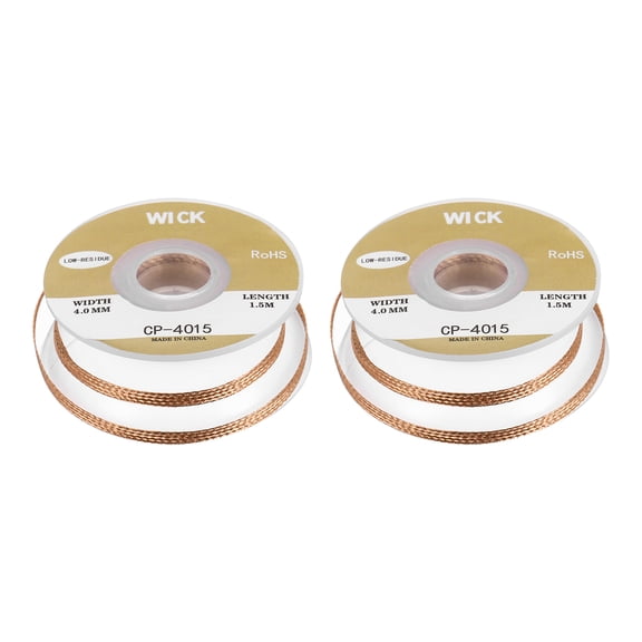Uxcell Solder Wick Braid No-Clean Desoldering Wick Braid for Remove the Solder Electrical Components 0.16 Inch x 5 Feet