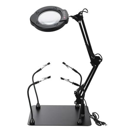 Uxcell Soldering Helping Hands, Third Hand Solder Tool with Magnifying Glass, 4 Rotatable Alligator Clips and Magnetic Base Stand for PCB Electronics Repair