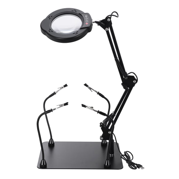 Uxcell Soldering Helping Hands, Third Hand Solder Tool with Magnifying Glass,  4 Rotatable Alligator Clips and Magnetic Base Stand for PCB Electronics Repair