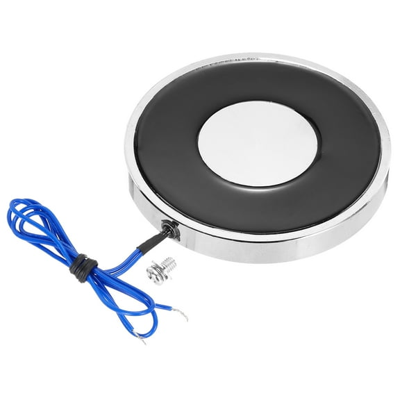 Uxcell Solenoid Electromagnet DC 12V 9.5W 55LB/25Kg Round Electric Magnet Electric Lifting Magnet 80x10mm