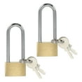 thumbnail image 1 of Uxcell Solid Brass Padlocks Keyed Different Long Shackle Lock Padlock with Keys Weatherproof 2", 1 of 7