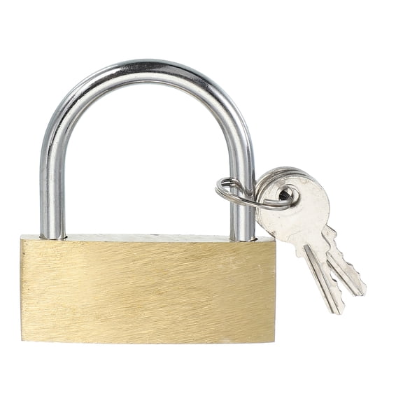 Uxcell Solid Brass Padlocks Keyed Alike Long Shackle Lock with Keys for Locker Gate Fence 2.2"