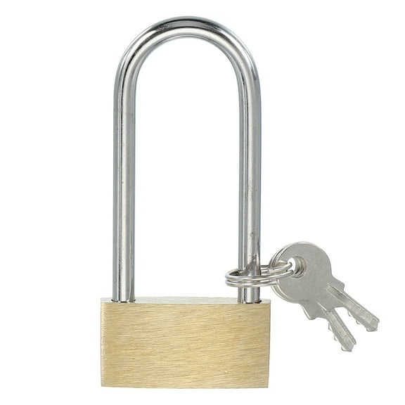 Uxcell Solid Brass Padlocks Keyed Different Long Shackle Lock with Keys for Locker Gate Fence 2.6"