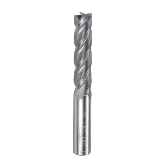 Uxcell Solid Carbide Square End Mill 1/4" Dia Uncoated 4 Flutes Milling Bit Cutter 1/4" Shank 2" Long