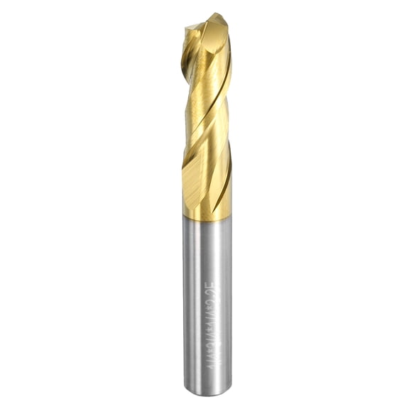 Uxcell Solid Carbide Square End Mill 1/4" Dia ZrN Coated 2 Flutes Milling Bit Cutter 1/4" Shank 2" Long