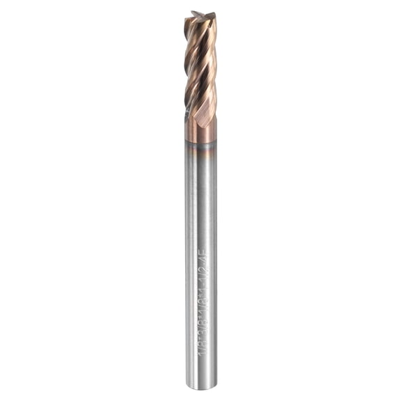 Uxcell Solid Carbide Square End Mill 1/8" Dia TiAlN Coated 4 Flutes Milling Bit Cutter 1/8" Shank 1-1/2" Long