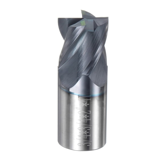 Uxcell Solid Carbide Square End Mill 3/4" Dia AlTiN Coated 4 Flutes Milling Bit Cutter 3/4" Shank 2" Long