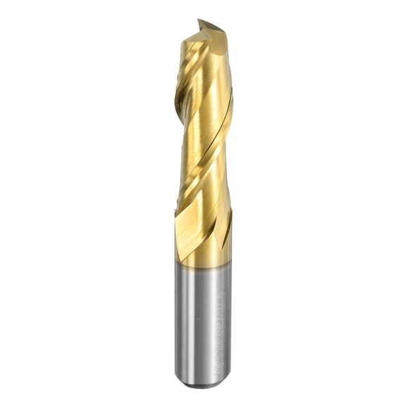 Uxcell Solid Carbide Square End Mill 3/8" Dia ZrN Coated 2 Flutes Milling Bit Cutter 3/8" Shank 2-1/2" Long
