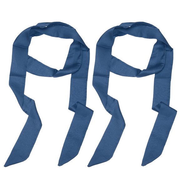 Uxcell Solid Long Neckerchief, Stylish Ribbon Scarf Pure Skinny Scarf Necktie Navy Blue