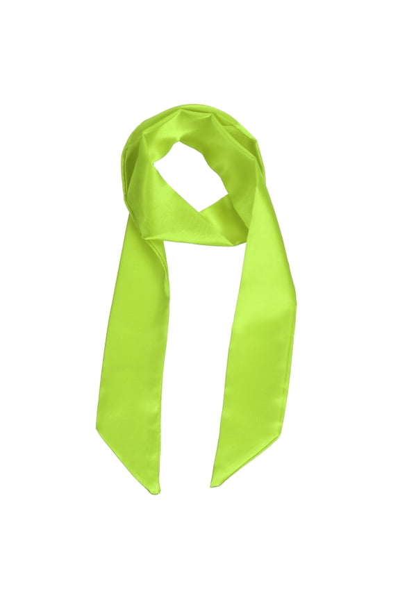 Solid Long Neckerchief, Stylish Ribbon Skinny Pure Neck Scarf Silk Necktie Ribbon Women Headband Tie 40" & Green - Fit For(Handbag/Wrap/Hair Scarves/Belt Decor