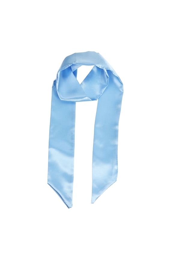 Solid Long Neckerchief, Stylish Ribbon Skinny Pure Neck Scarf Silk Necktie Ribbon Women Headband Tie 40" & Light Blue - Fit For(Handbag/Wrap/Hair Scarves/Belt Decor