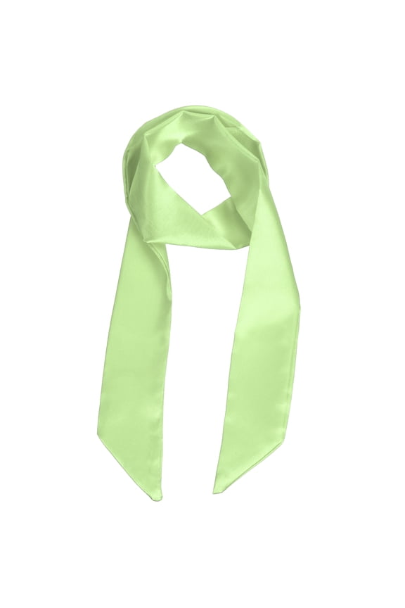 Solid Long Neckerchief, Stylish Ribbon Skinny Pure Neck Scarf Silk Necktie Ribbon Women Headband Tie 40" & Light Green - Fit For(Handbag/Wrap/Hair Scarves/Belt Decor