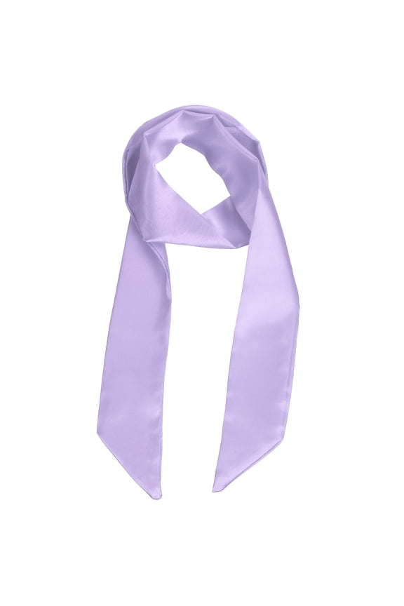 Solid Long Neckerchief, Stylish Ribbon Skinny Pure Neck Scarf Silk Necktie Ribbon Women Headband Tie 40" & Light Purple - Fit For(Handbag/Wrap/Hair Scarves/Belt Decor