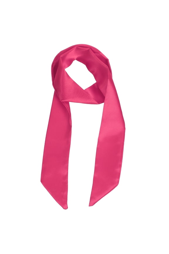 Solid Long Neckerchief, Stylish Ribbon Skinny Pure Neck Scarf Silk Necktie Ribbon Women Headband Tie 40" & Rose Red - Fit For(Handbag/Wrap/Hair Scarves/Belt Decor