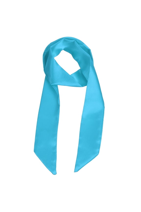Solid Long Neckerchief, Stylish Ribbon Skinny Pure Neck Scarf Silk Necktie Ribbon Women Headband Tie 40" & Sky Blue - Fit For(Handbag/Wrap/Hair Scarves/Belt Decor