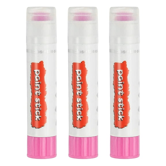Uxcell Solid Tempera Paints, 3 Pcs Washable Paint Sticks Paint Pens, Light Pink