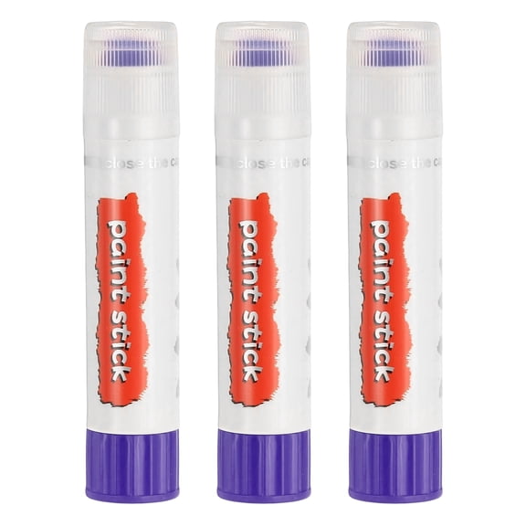 Uxcell Solid Tempera Paints, 3 Pcs Washable Paint Sticks Paint Pens, Puple