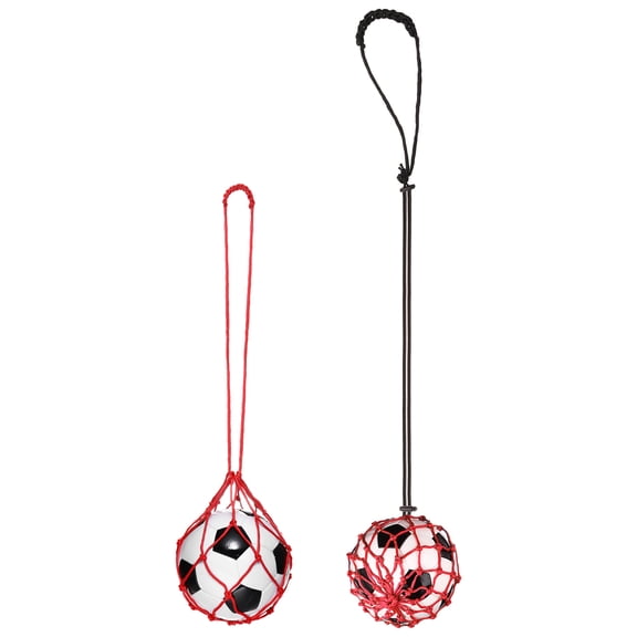 Uxcell Solo Soccer Training Ball Net, Football Practice Elastic Net Fits Ball Size 345 Red 1Pcs