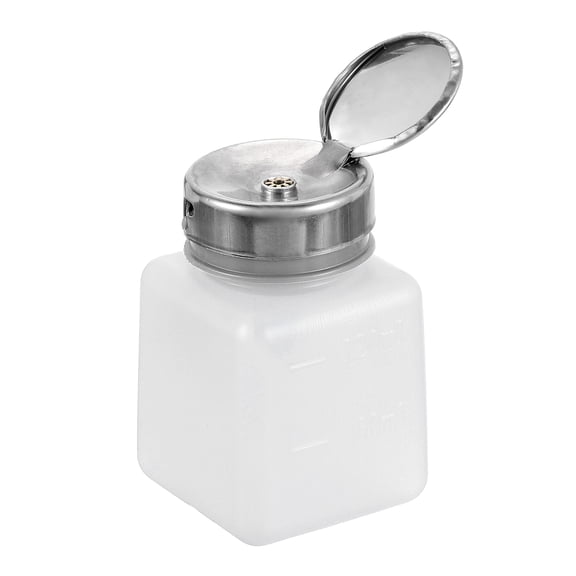 Uxcell Solvent Alcohol Dispenser 120ml(4oz) Nail Polish Remover Push Down Liquid Dispenser Pump Bottle, White