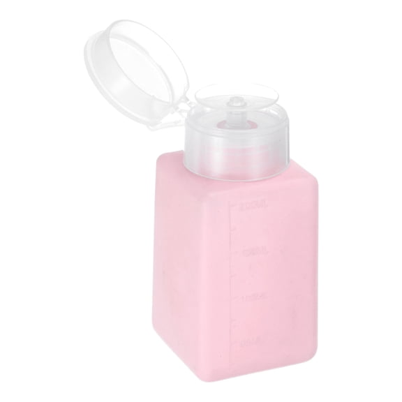 Uxcell Solvent Alcohol Dispenser 200ml(6.8oz) Press Type Plastic Lid for Alcohol, Nail Polish & Makeup Remover, Pink