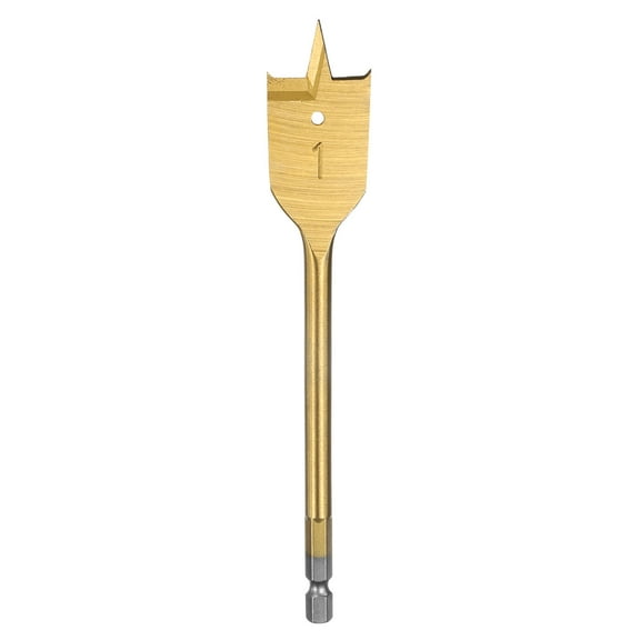 Uxcell Spade Drill Bit 1" Paddle Flat Bits for Woodworking Fiberglass Gold Tone