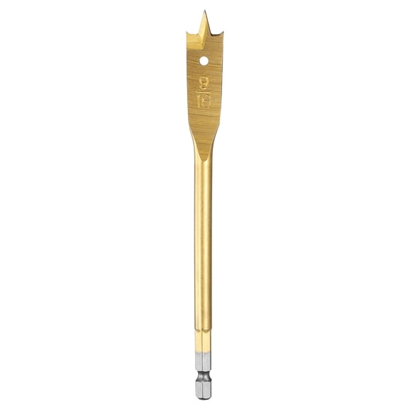 Uxcell Spade Drill Bit 9/16" Paddle Flat Bits for Woodworking Fiberglass Gold Tone