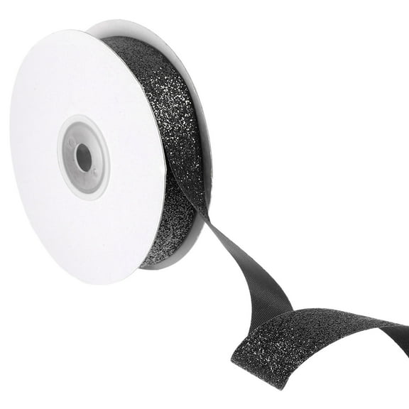 Uxcell Sparkle Ribbon, 25 Yards x 7/8" Black Polyester Metallic Sparkling Ribbon Gift Wrapping Ribbon