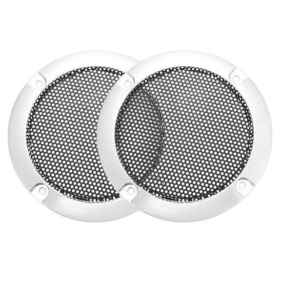 Uxcell Speaker Grill Cover 3.75" Mesh Decorative Circle Subwoofer Protector ABS Plastic, Steel 2Pcs