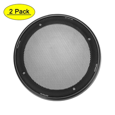 Uxcell Speaker Grill Cover ABS Plastic 6 Inch 172mm Mesh Decorative Circle Subwoofer Protector Black 2Pack