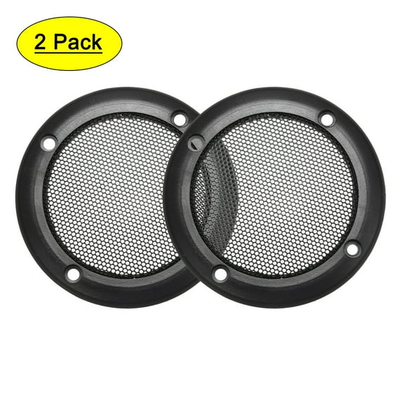 Uxcell Speaker Grill Cover Steel, ABS Plastic 3.5 Inch Mesh Decorative Circle Subwoofer Protector Black 2pcs