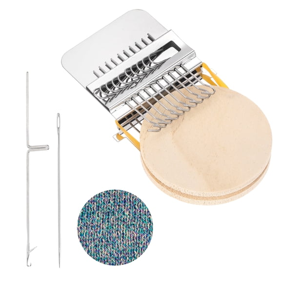 Uxcell Speed Darning Loom, 10 Hooks Mini Weaving Knitting Machine Silver