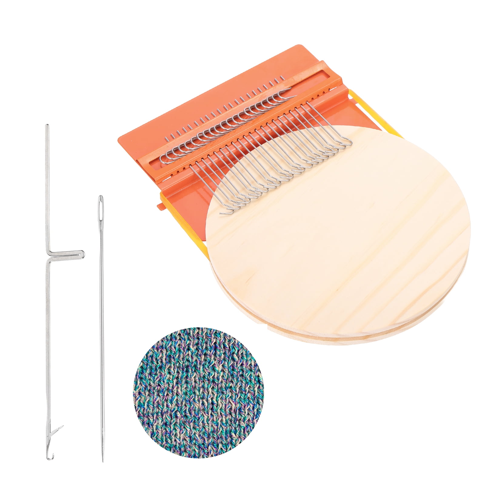 Uxcell Speed Darning Loom, 21 Hooks Mini Weaving Knitting Machine Orange