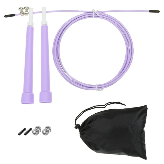 Uxcell Speed Jump Rope Adjustable Speed Skipping Rope with Storage Bag and Spare Parts Light Purple