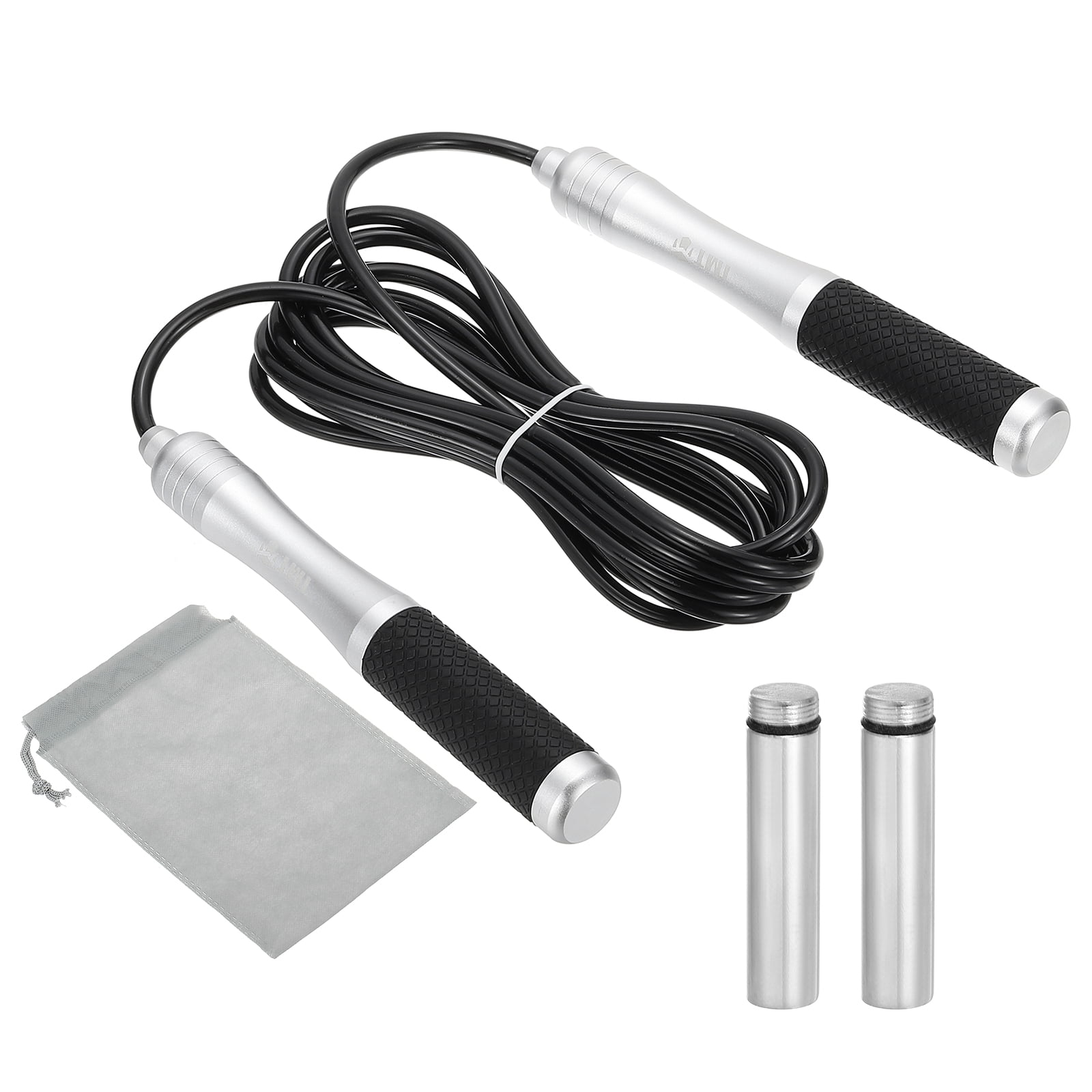 Uxcell Speed Jump Rope Weighted Skipping Rope Adjustable Rapid Jumping Rope with Load Block Black
