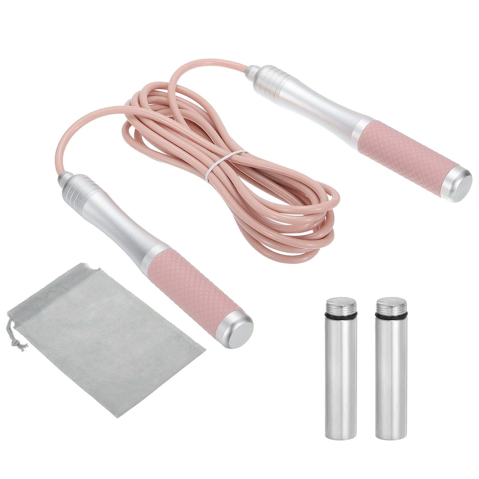 Uxcell Speed Jump Rope Weighted Skipping Rope Tangle-Free Adjustable Rapid Jumping Rope with Load Block Pink