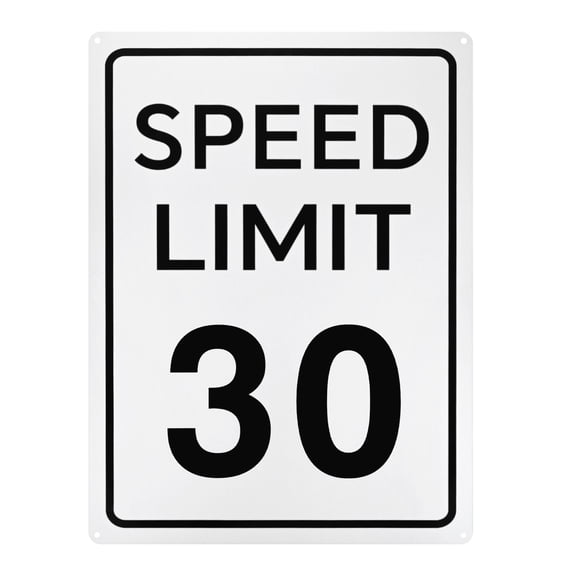 Uxcell Speed Limit 30 MPH Sign 16" x 12" Aluminum Weather Resistant Traffic Sign
