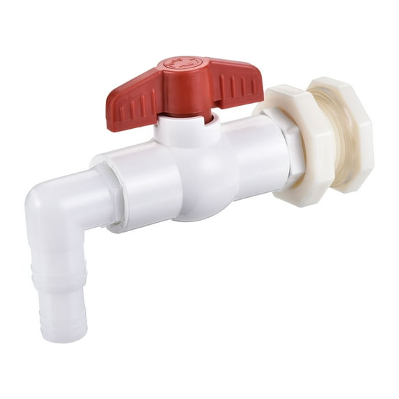 Uxcell Spigot Faucet Kit ABS G3/4 Female Bulkhead Fitting with Ball Valve 20mm Barb Hose Connector