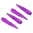 thumbnail image 1 of Uxcell Spiked Shape Tire Valve Stem Caps Aluminum Alloy Car Wheel Valve Cap Universal Dustproof Purple 60mm, 1 of 6